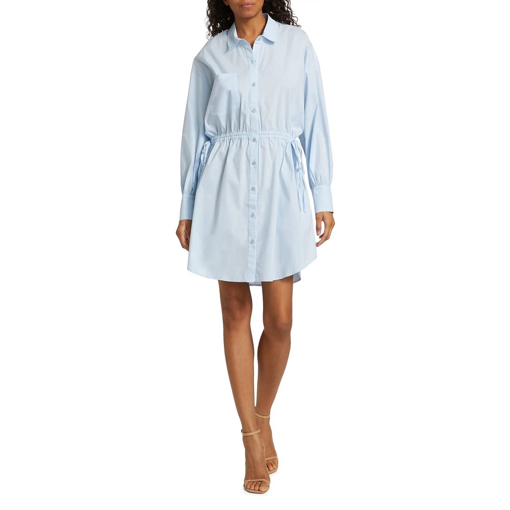 Wayf Heather Cotton Shirt Dress Light Blue Minimalist Modern XL Chic Relaxed Fit